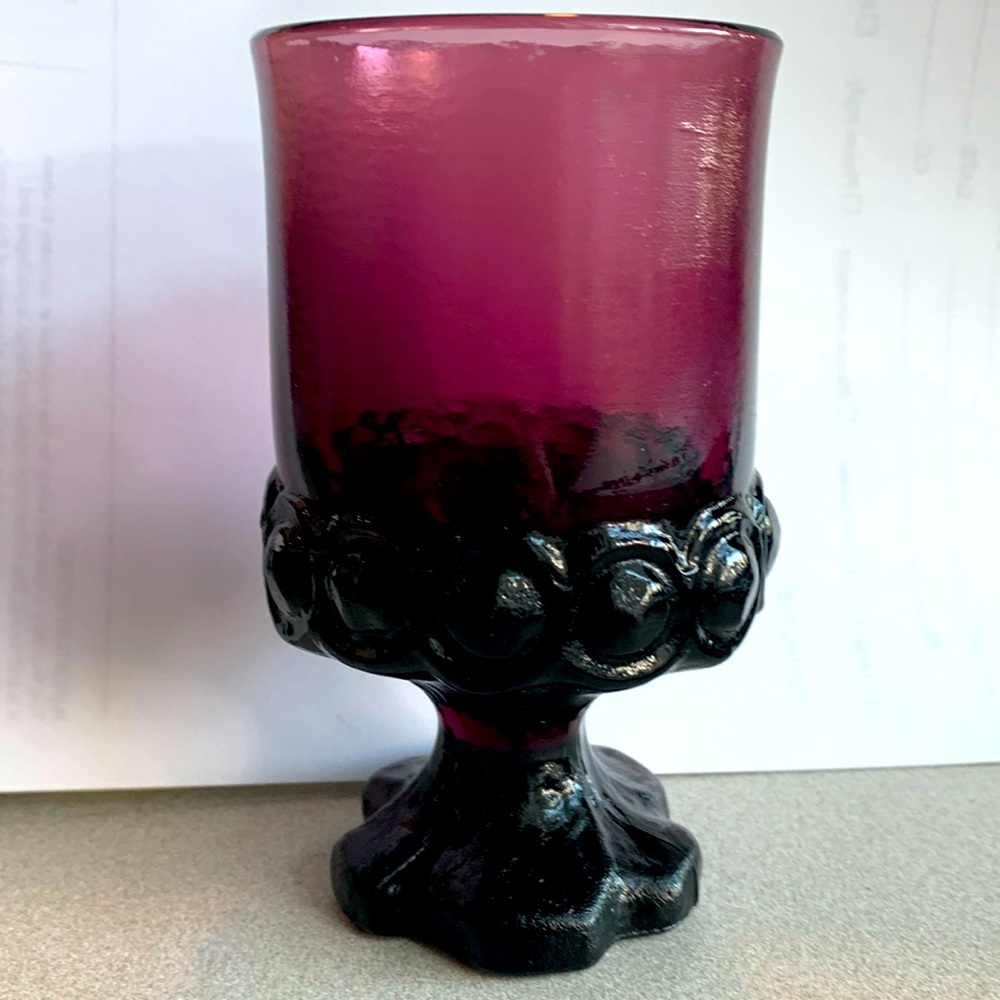 Tiffin Franciscan Glass Plum/Amethyst Purple 5.5" Water Goblet